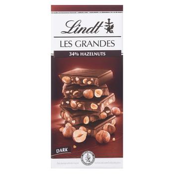 Lindt Les Grandes Dark Chocolate with Whole Hazelnuts 150g - buy, prices for Tavria V - photo 1