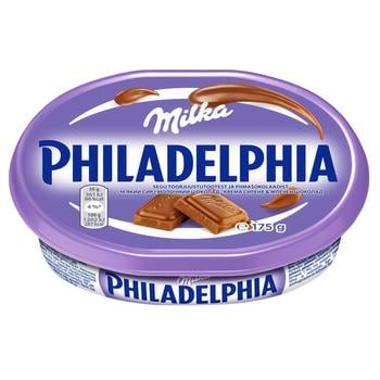 Сыр Philadelphia мягкий с шоколадом Milka 22% 175г - купить, цены на Cупермаркет "Харьков" - фото 1