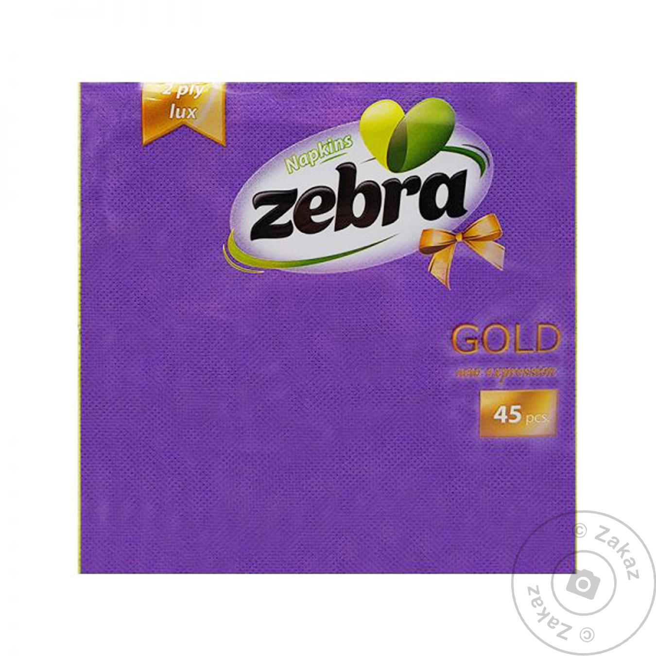 

Салфетки фиолетовые Zebra gold двухслойные 45шт