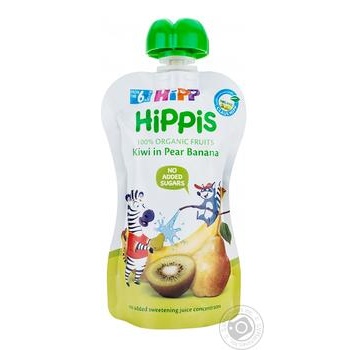 Пюре Hipp Hippis груша-банан-киви 100г купить, цены на МегаМаркет - фото 1