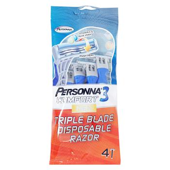 Personna Comfort 3 Disposable Men's Shaving Razor 4pcs - buy, prices for - photo 1