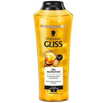 Шампунь Gliss Kur Oil Nutritive для сухого пошкодженого волосся схильного до посічених кінчиків 400мл