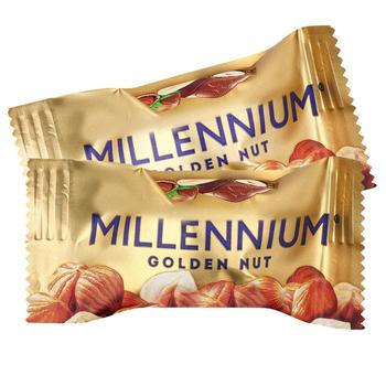 Цукерки Millennium Golden Nut з начинкою та цілими горіхами - купити, ціни на NOVUS - фото 1