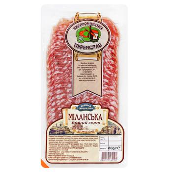 Ukrprompostach-95 Milanese Sliced Raw Cured Sausage High Grade 80g - buy, prices for EKO Market - photo 1