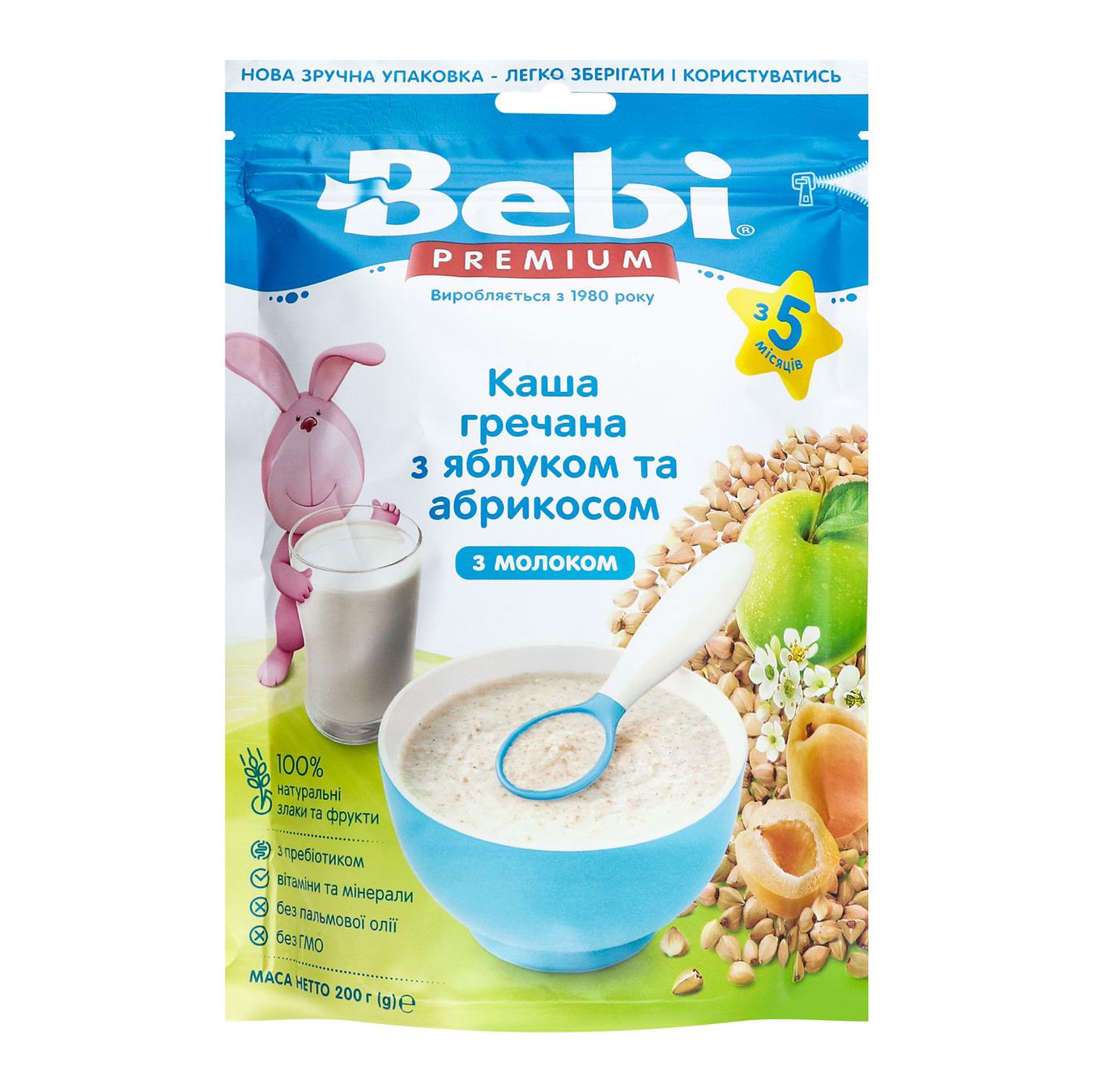 

Каша Bebi Premium молочная гречневая с яблоком и абрикосом 200г