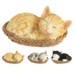 Kitten in Basket Decorative Figure 170x115x90mm