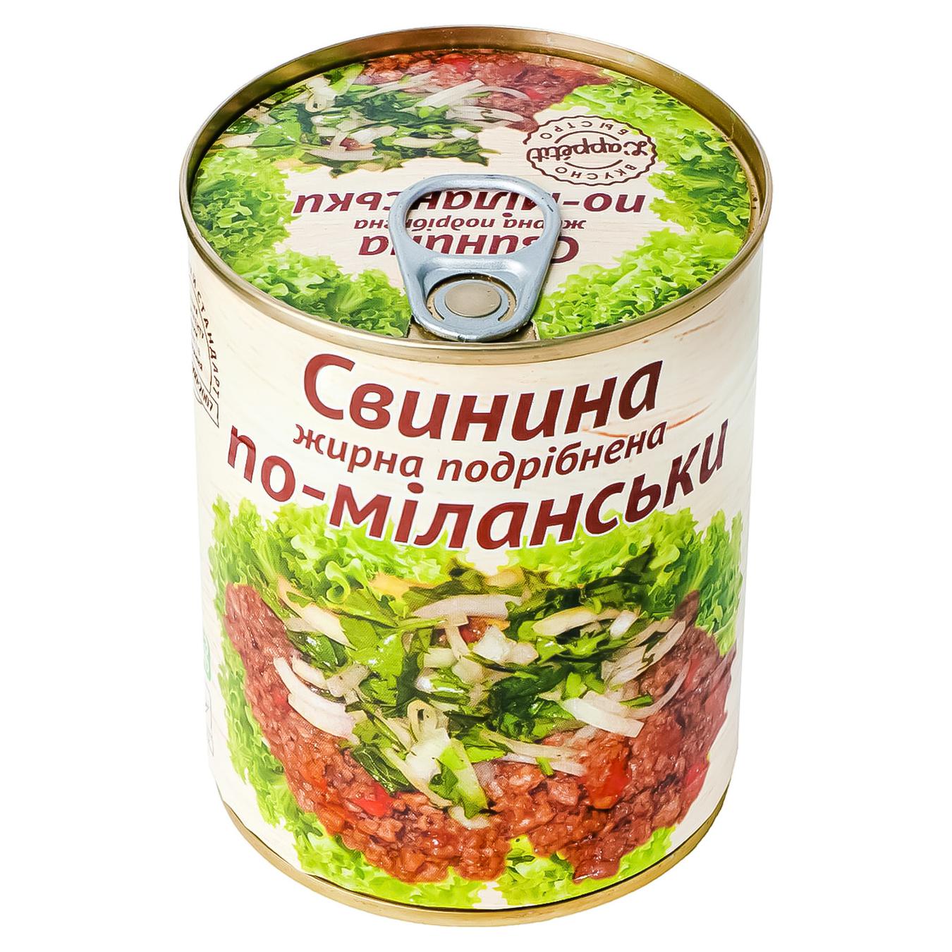

Свинина L'appetit жирная измельченная по-милански 340г