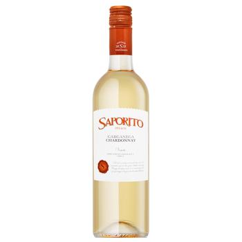 Вино Saporito Garganega-Chardonnay Veneto IGT белое полусухое 11,5% 0,75л - купить, цены на Идеал - фото 1