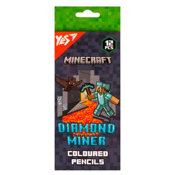 Карандаши цветные Yes Minecraft Diamond Miner 12шт