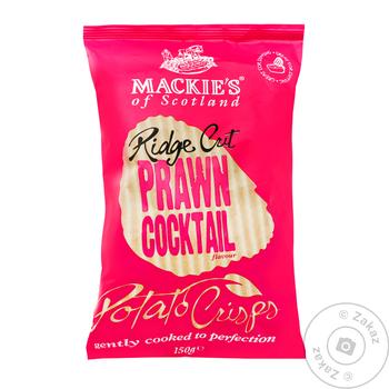 Чипсы Mackie's волнистые со вкусом коктейль из креветки 150г