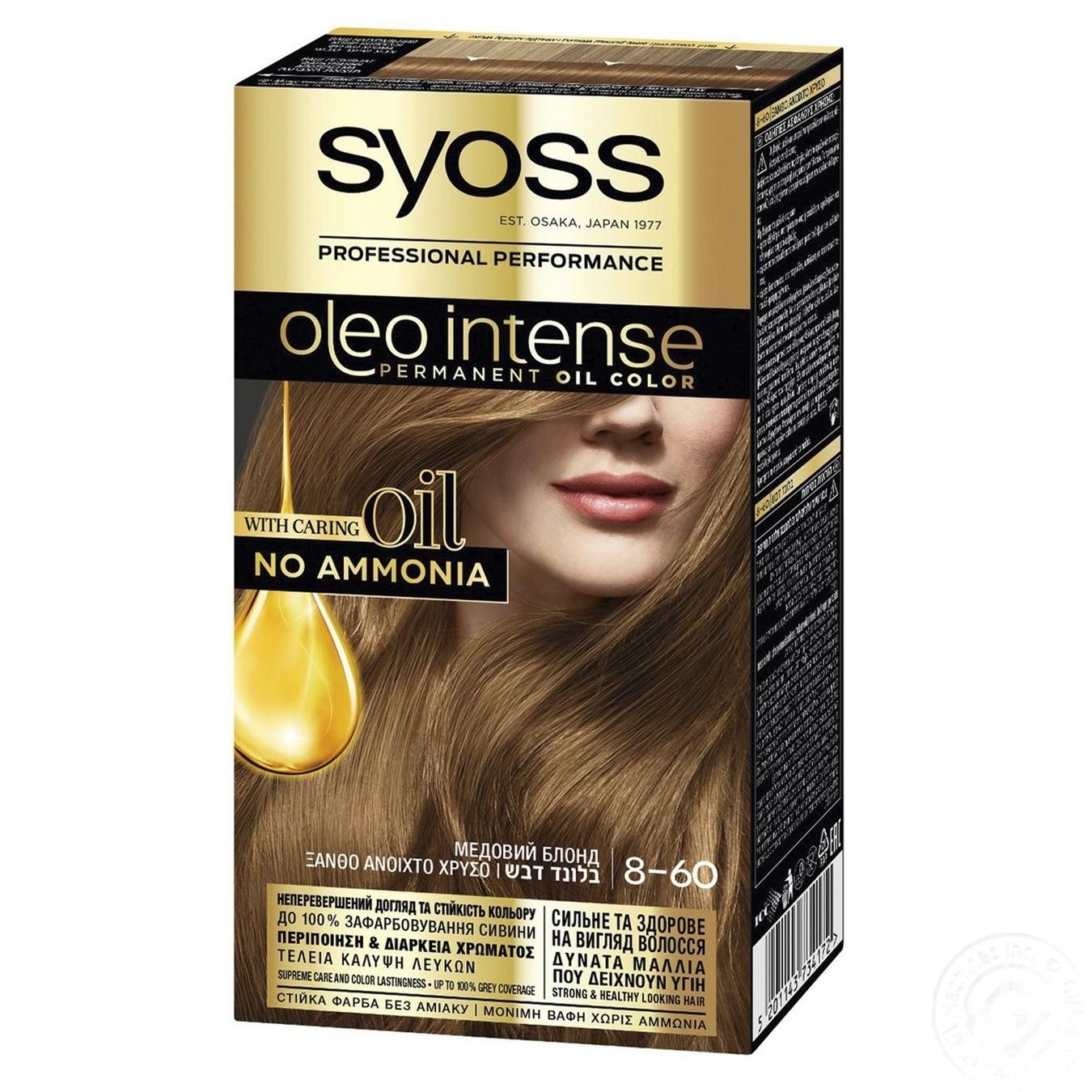 

Краска для волос без аммиака SYOSS Oleo Intense 8-60 Медовый блонд 115мл
