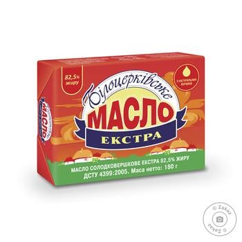 Масло Білоцерківське Экстра сладкосливочное 82,5% 180г купить, цены на МегаМаркет - фото 1