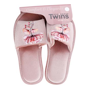 Тапочки женские Twins HS-VL домашние велюровые с наклейкой размер 40 - купить, цены на - фото 1