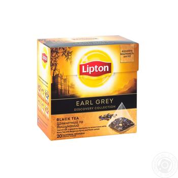 Чай черный Lipton Earl Grey с бергамотом и лепестками цветов 20шт*1,8г - купить, цены на Auchan - фото 2