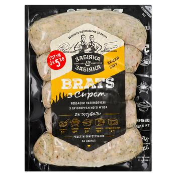 Zabiyaka&Zabiyaka Brats Semi-smoked Sausages with Cheese High Grade - buy, prices for NOVUS - photo 1