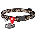 Waudog Nylon Collar for Cats and Dogs of Small Breeds with QR Passport XS 20-30cm/10mm with Leopard Design