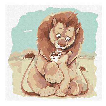 Ideyka Lion Cub and Mother Set for Painting by Numbers 30х30cm - buy, prices for - photo 1