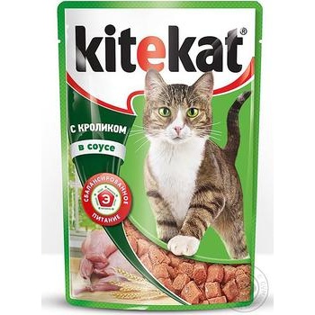 Корм для дорослих котів Kitekat з кроликом в соусі 100г