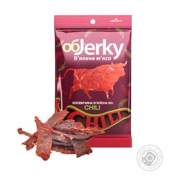 Говядина ОбJerky Чили вяленая 50г купить, цены на МегаМаркет - фото 1