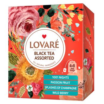 Чай чорний Lovare Assorted 2г*32шт - купити, ціни на МегаМаркет - фото 1