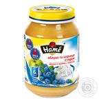 Puree Hame blueberry with cottage cheese for 6+ months babies glass jar 190g Czech Republic