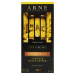 Шоколад черный Arne с лимонной цедрой и перцем 100г