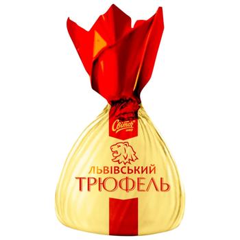Цукерки СВІТОЧ® Львівський Трюфель з какао-начинкою та вафельною крихтою - купити, ціни на Ідеал - фото 1