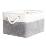 MVM TH-10 S White Gray Textile Box with Lid 20*30*13cm