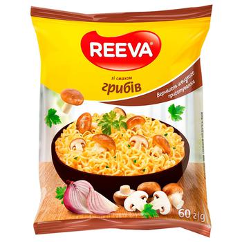 Вермишель Reeva со вкусом грибов быстрого приготовления 60г - купить, цены на Auchan - фото 1