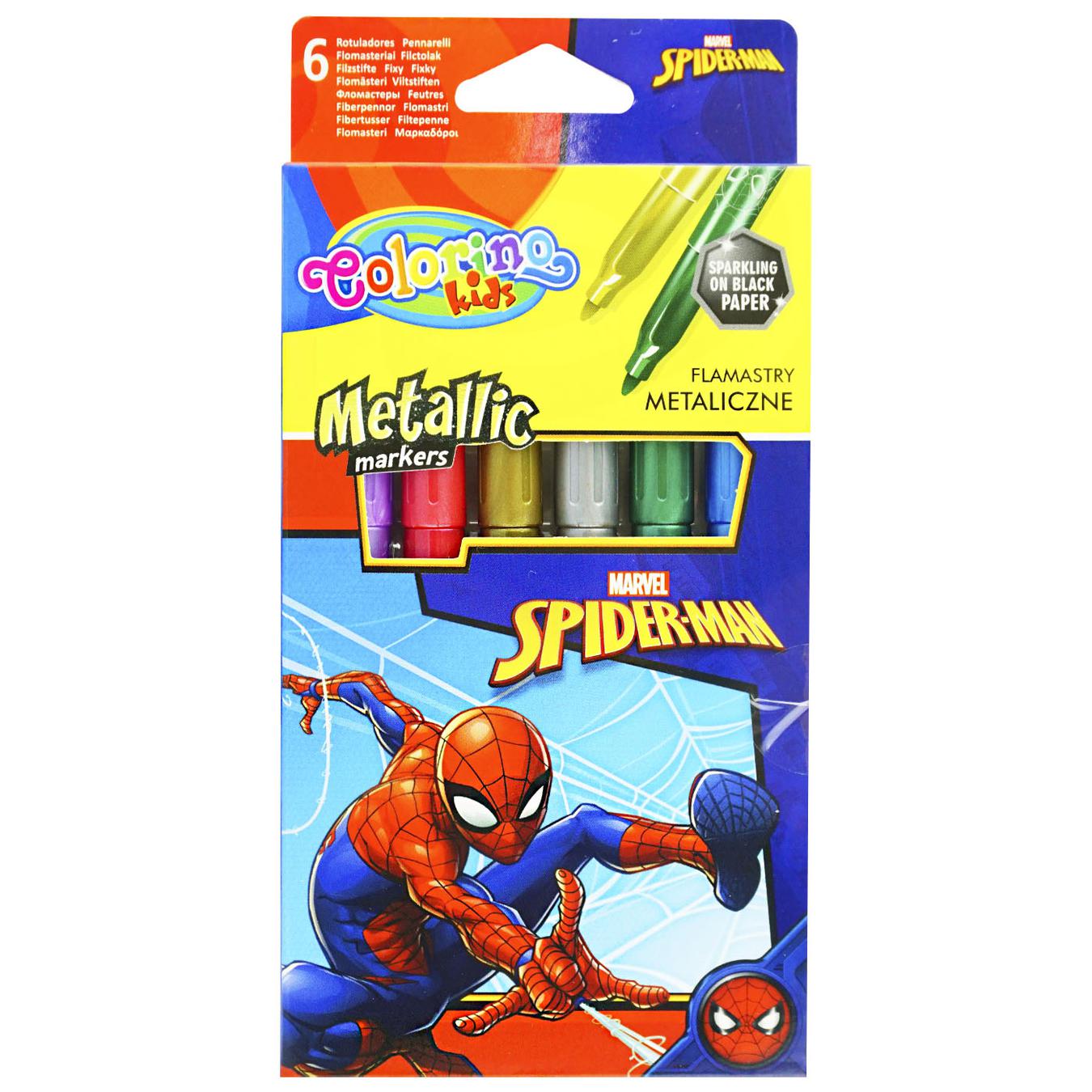 

Фломастеры Colorino Spider-man металлик 12шт