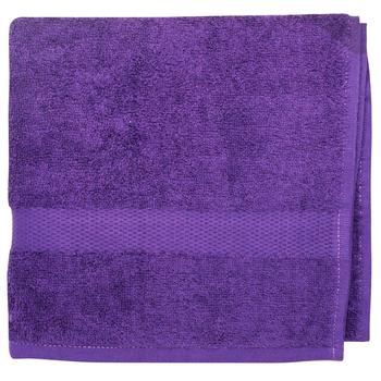 Saffran Terry Towel Border 50х90cm dark purple - buy, prices for MegaMarket - photo 1