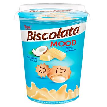 Печиво Biscolata Mood з кремом з білого шоколаду та кокосом 125г - купити, ціни на - фото 1