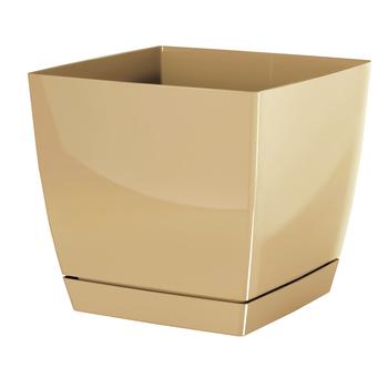 Горщик Prosperplast Coubi Square 15,5см кава з молоком - купити, ціни на КОСМОС - фото 1