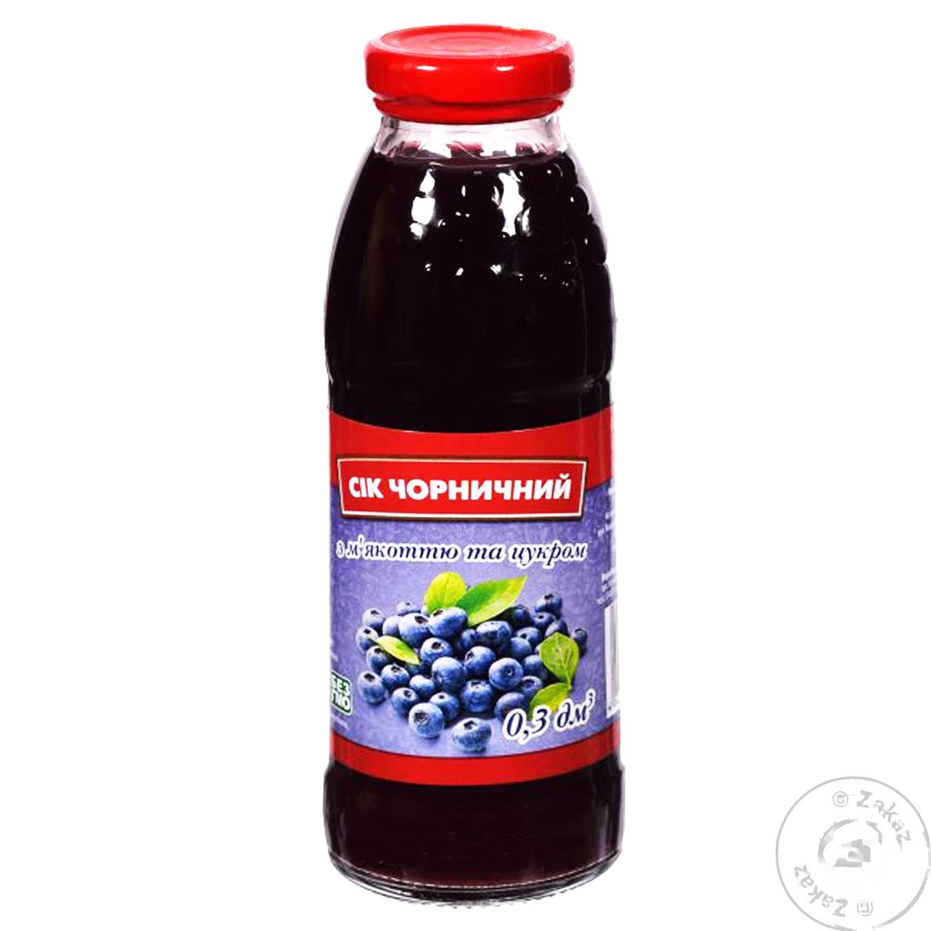 

Сок черничный с мякотью и сахаром 0.3л