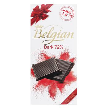 Шоколад черный Belgian 72% 100г