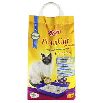 Наполнитель Gelcim Pretty Cat Lavender Бентонитовый комковый для кошачьего туалета 5кг - купить, цены на Идеал - фото 1