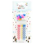 Multicolored Сake Сandles with Stands 12pcs