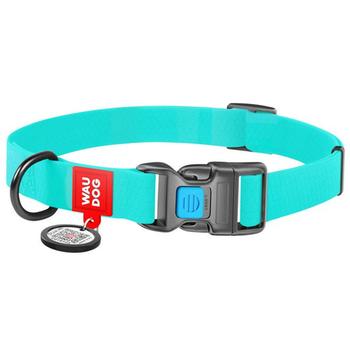 Waudog Waterproof Dog Collar with QR Passport, Luminescent Fastex Buckle 28-40cm/20mm Menthol - buy, prices for MasterZoo - photo 1