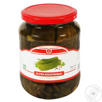 Semerka Canned Sterilized Whole Cucumbers 700g - buy, prices for Tavria V - photo 1