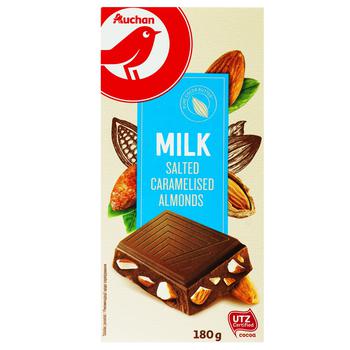 Auchan Chocolate milk with almonds 180g - buy, prices for Auchan - photo 1