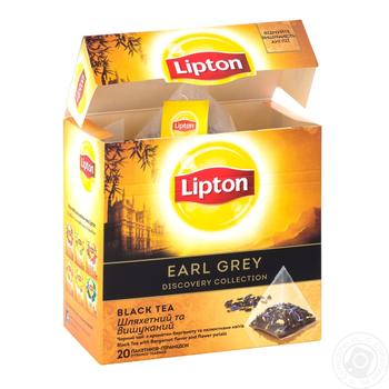 Чай черный Lipton Earl Grey с бергамотом и лепестками цветов 20шт*1,8г - купить, цены на Auchan - фото 4