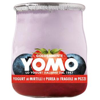 Yomo Yogurt with Blueberry Puree and Strawberry Pieces 150g