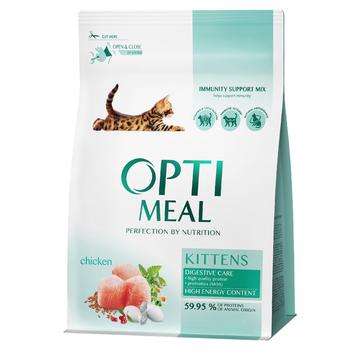Корм сухий Optimeal з куркою для кошенят 200+100г - купити, ціни на MasterZoo - фото 1