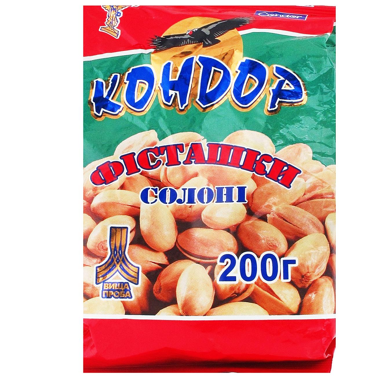 

Фисташки Кондор жаренные соленые 200г