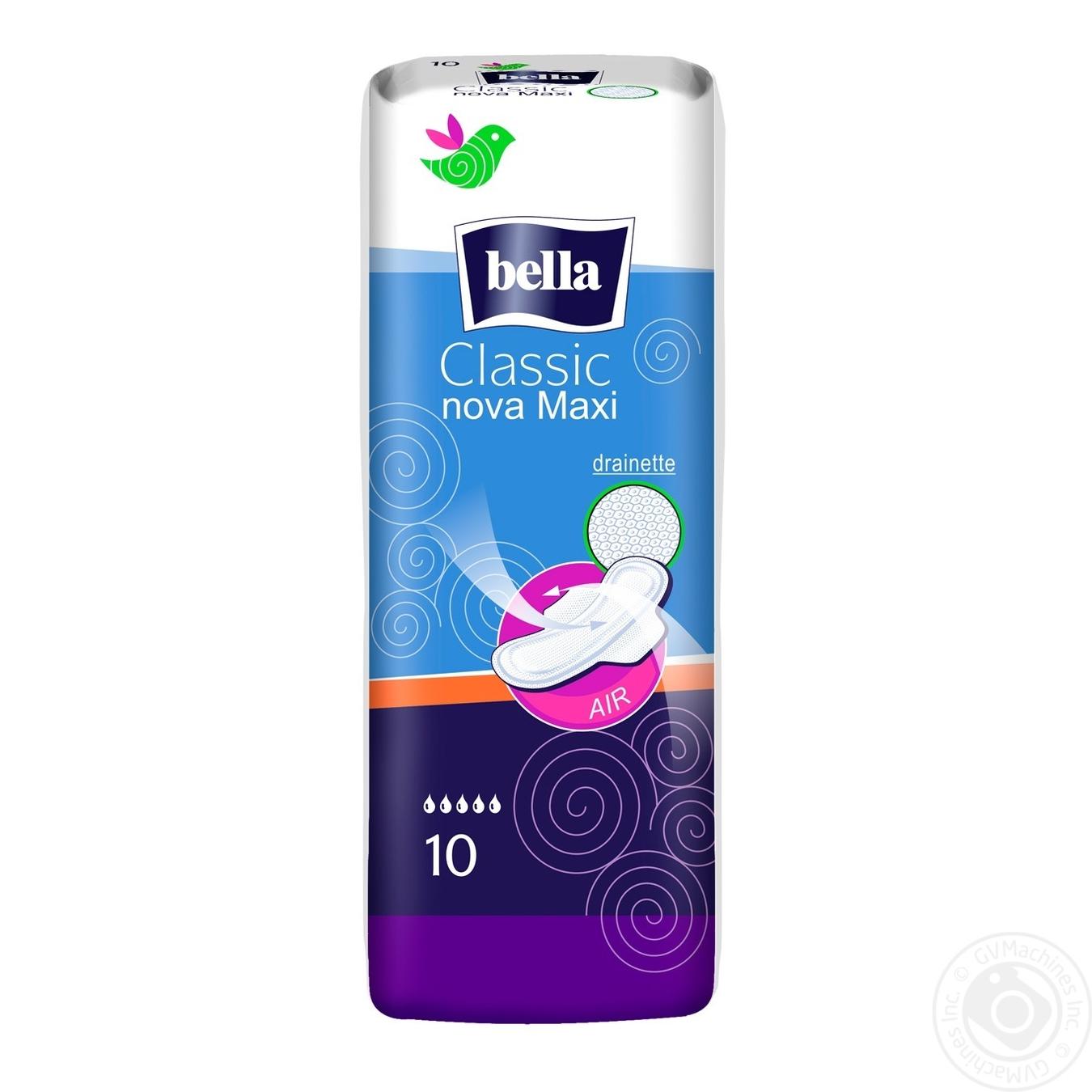 

Прокладки Bella Classic Nova Maxi дышащие впитывающие с крылышками 5 капелек 10шт