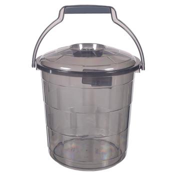 Bursev Tetris Transparent Gray Plastic Bucket 5l