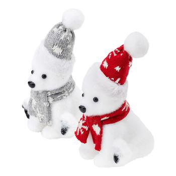 Фігурка новорічна Білий ведмедик 17см в асортименті - купити, ціни на - фото 1