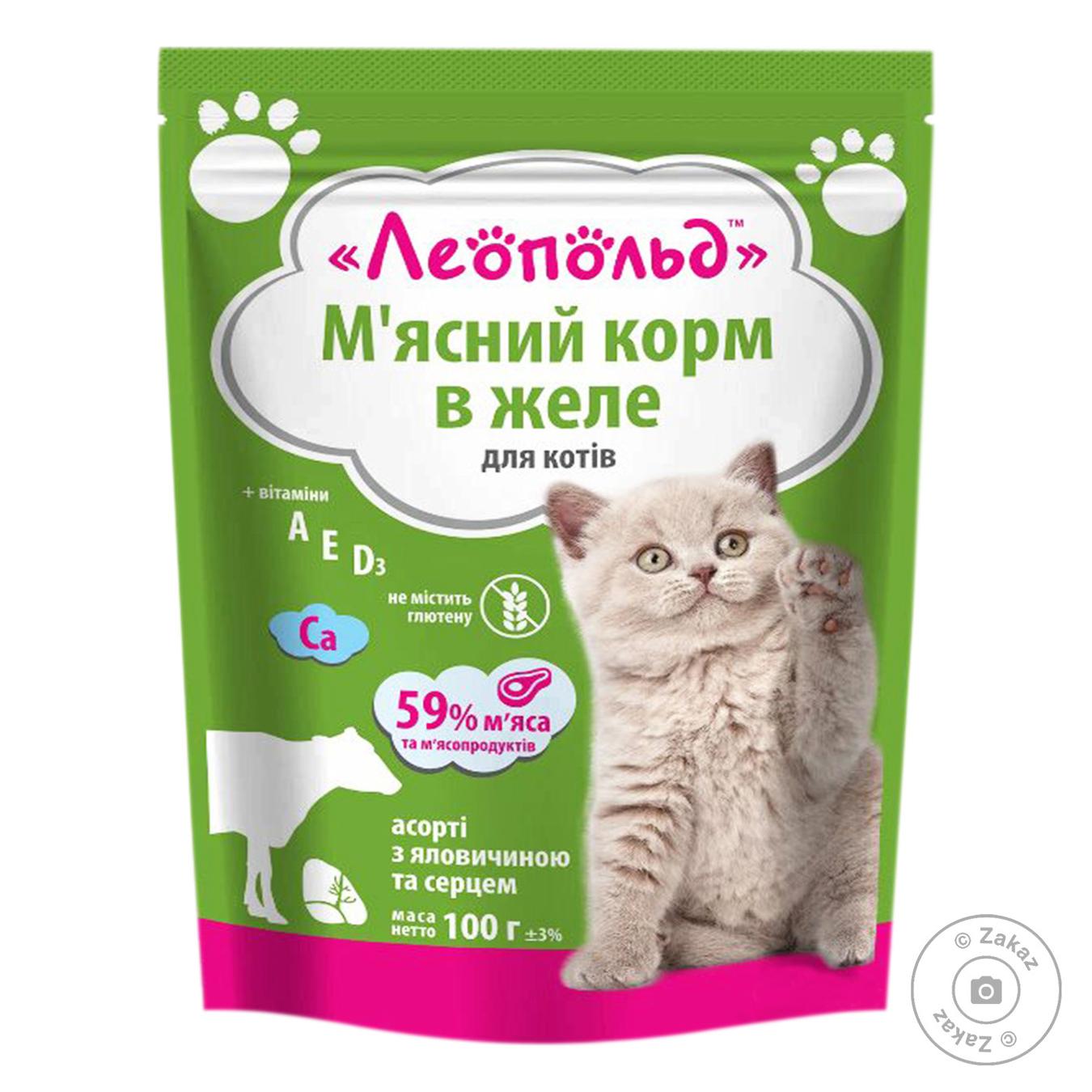

Корм Леопольд для кошек ассорти в желе 100г
