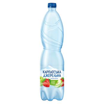 Karpatska Dzerelna Strawberry and Apple Flavored Highly Carbonated Mineral Water 1.5l - buy, prices for Supermarket "Kharkiv" - photo 1