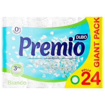 Туалетний папір Диво Premio Bianco 3-шаровий білий 24шт - купити, ціни на METRO - фото 1